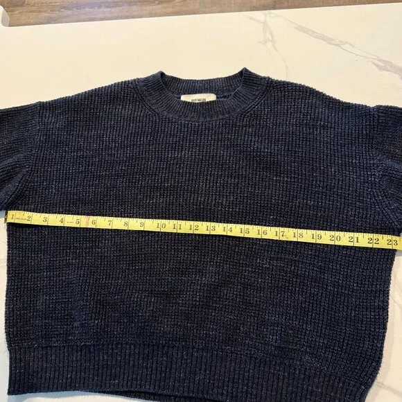 Buck Mason Seafarer Cotton Shrunken Crew Navy Medium - Picture 3 of 5